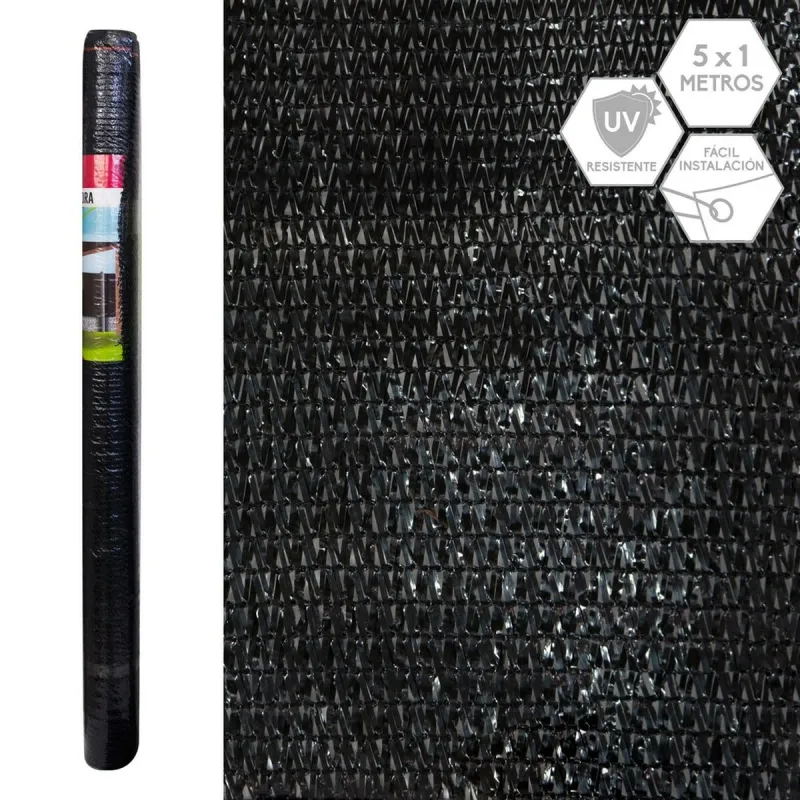 Paslėpimo tinklelis Mallas Juoda 1 x 500 x 100 cm 90 %