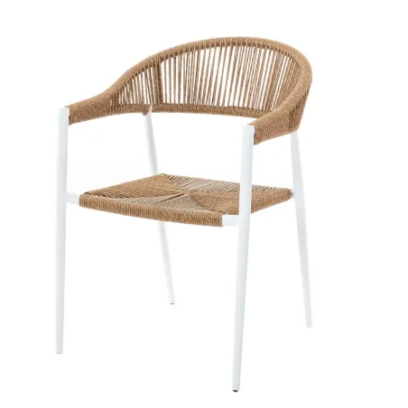 Sodo krėslas Neska Balta Aliuminis sintetinis rotangas 56 x 59,5 x 81 cm