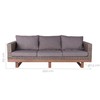 Garden sofa Patsy Grey Aluminium Rattan Acacia 220 x 89 x 64,50 cm