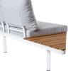 Garden sofa Saskia White Wood Aluminium 260 x 70 x 70 cm