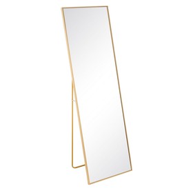 Brīvi stāvošs spogulis Bronza Alumīnijs Stikls 50 x 2,5 x 160 cm