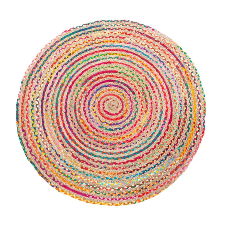 Paklājs 120 x 120 x 1 cm Daudzkrāsains Džuts