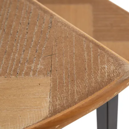 Sivupöytä Ruskea Musta Metalli Rauta Puu MDF 62,5 x 62,5 x 73 cm 62,5 x 31 x 73 cm (2 osaa)