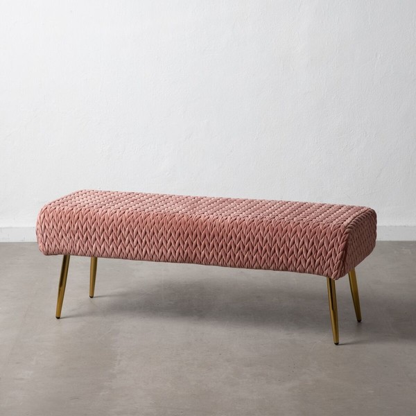Taburetė 111 x 44 x 41,5 cm Sintetinis audinys Rožinė Metalinis