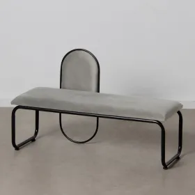 Taburetė 110 x 40 x 68 cm Sintetinis audinys Pilka Metalinis