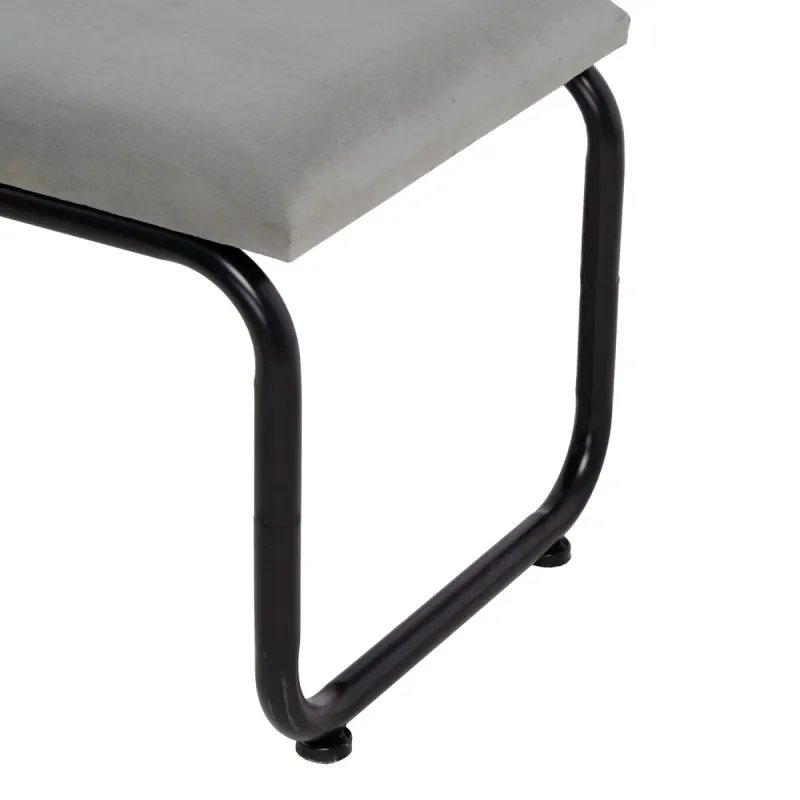 Taburete 110 x 40 x 68 cm Sintētiska Auduma Pelēks Metāls