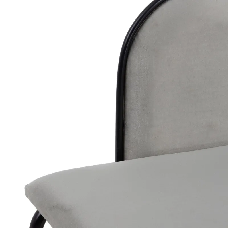 Taburetė 110 x 40 x 68 cm Sintetinis audinys Pilka Metalinis