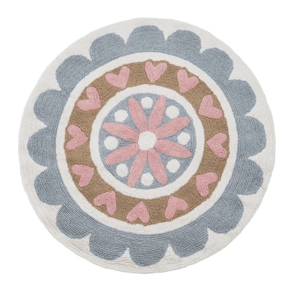 Playmat 100% cotton Flower 100 cm 100 x 100 x 1 cm