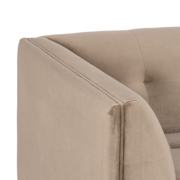 Sofa 156 x 81 x 72 cm Šampanas Sintetinis audinys Medžio Aksomas