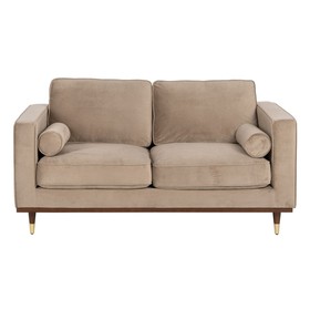 Dīvāns 172 x 89 x 91 cm Šampanietis Sintētiska Auduma Koks Samts