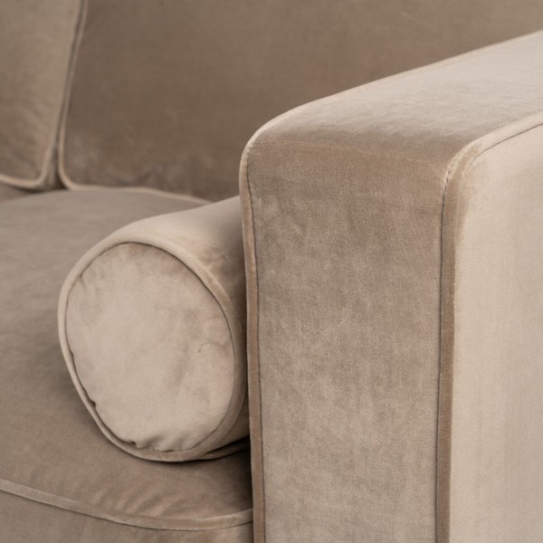 Sofa 172 x 89 x 91 cm Šampanas Sintetinis audinys Medžio Aksomas