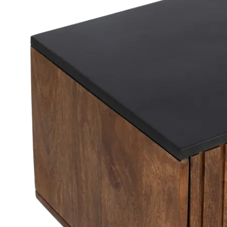 Televizoriaus baldai ABNER Ruda Juoda Geležis Mango mediena 140 x 40 x 50 cm
