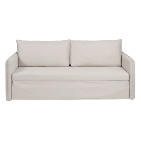 Sofa Beige Polyester Linen 210 x 93 x 95 cm