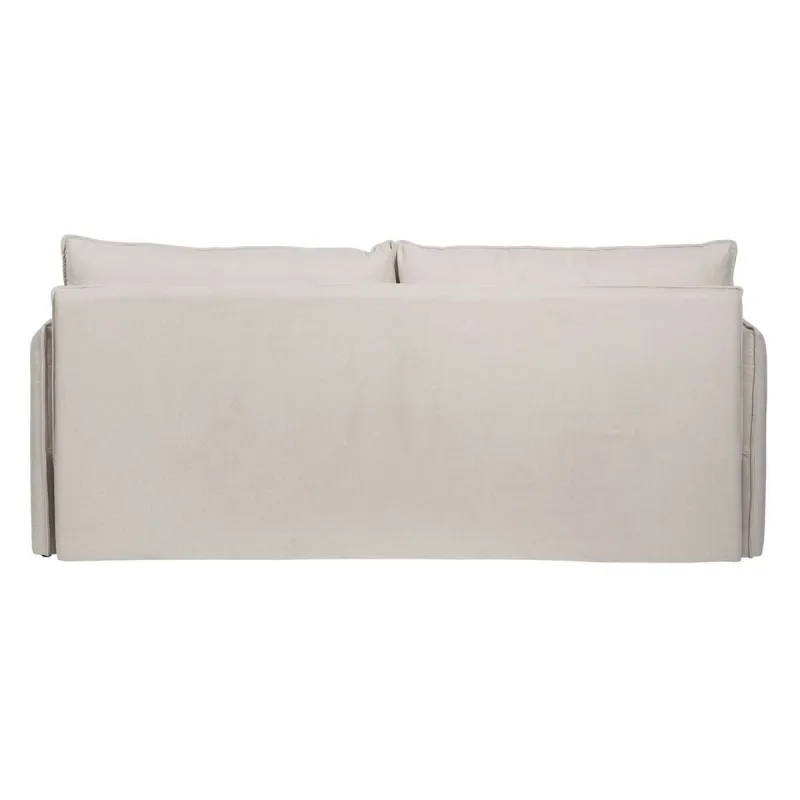 Sofa Beige Polyester Linen 210 x 93 x 95 cm