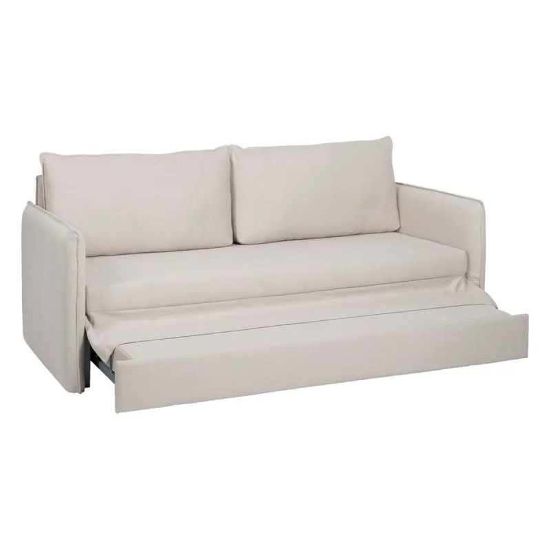 Sohva Beige Polyesteri Pellava 210 x 93 x 95 cm