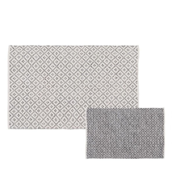 Matto Valkoinen Harmaa 70 % puuvillaa 30 % Polyesteri 120 x 180 cm
