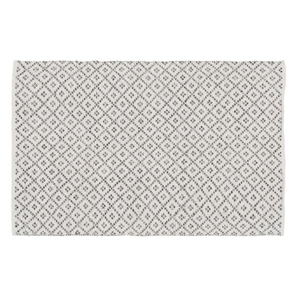 Carpet White Grey 70 % cotton 30 % Polyester 120 x 180 cm