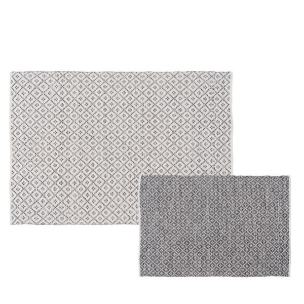 Matto Valkoinen Harmaa 70 % puuvillaa 30 % Polyesteri 160 x 230 cm