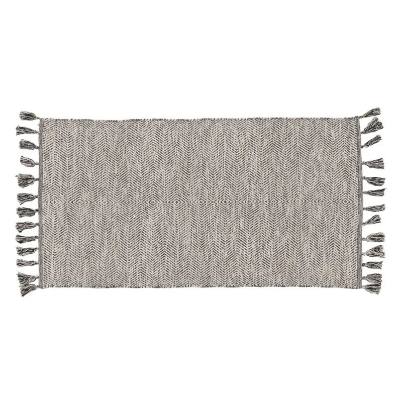 Carpet Grey 70 % cotton 30 % Polyester 80 x 150 cm