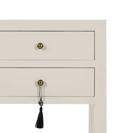 Ночной столик ORIENT Белый древесина ели Деревянный MDF 45 x 30 x 66 cm