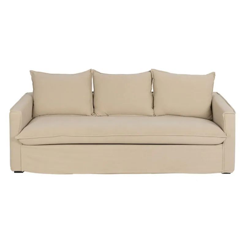 3-Seater Sofa Beige 220 x 95 x 90 cm