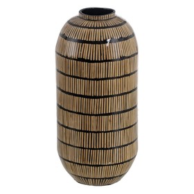 Maljakko Musta Beige Bambu 23 x 23 x 50 cm