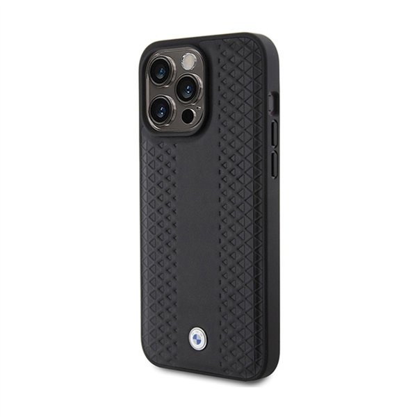 BMW Leather Diamond Pattern - Case for iPhone 15 Pro Max (Black)