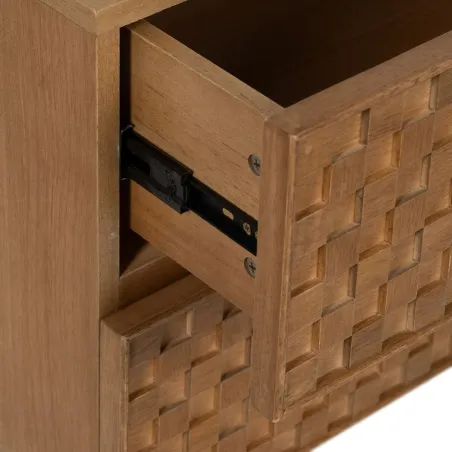 Yöpöytä MARIGNI Musta Luonnollinen Rauta Ash wood Puu MDF 51,5 x 42 x 56,5 cm