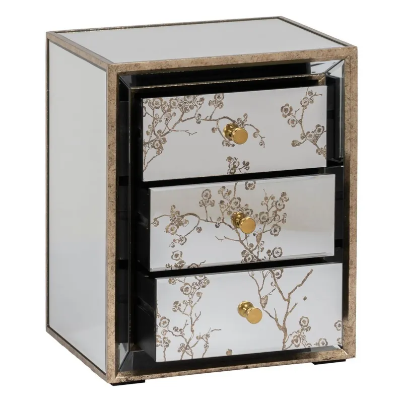 Naktsskapītis CHLOE Bronza spogulis Stikls Koks MDF 49 x 40 x 60 cm