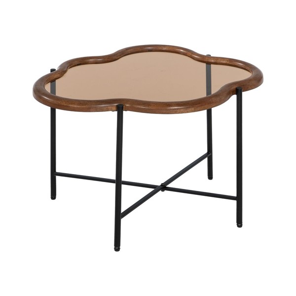 Centre Table Black Natural Crystal Iron Rubber wood 89 x 50 x 40 cm (2 Units)