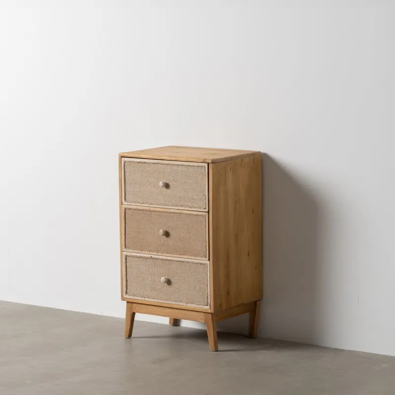 Naktsskapītis GEREL Dabisks Egles koksne Koks MDF Dabīgā Šķiedra 46 x 37 x 76 cm