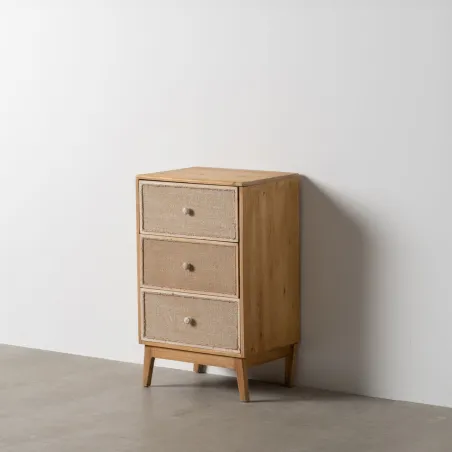 Yöpöytä GEREL Luonnollinen Kuusi Puu MDF Luonnonkuitu 46 x 37 x 76 cm