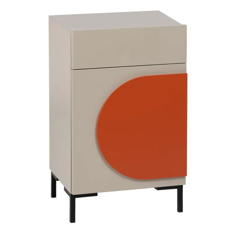 Nightstand NECTO Orange Taupe Iron MDF Wood 40 x 31,2 x 66,2 cm