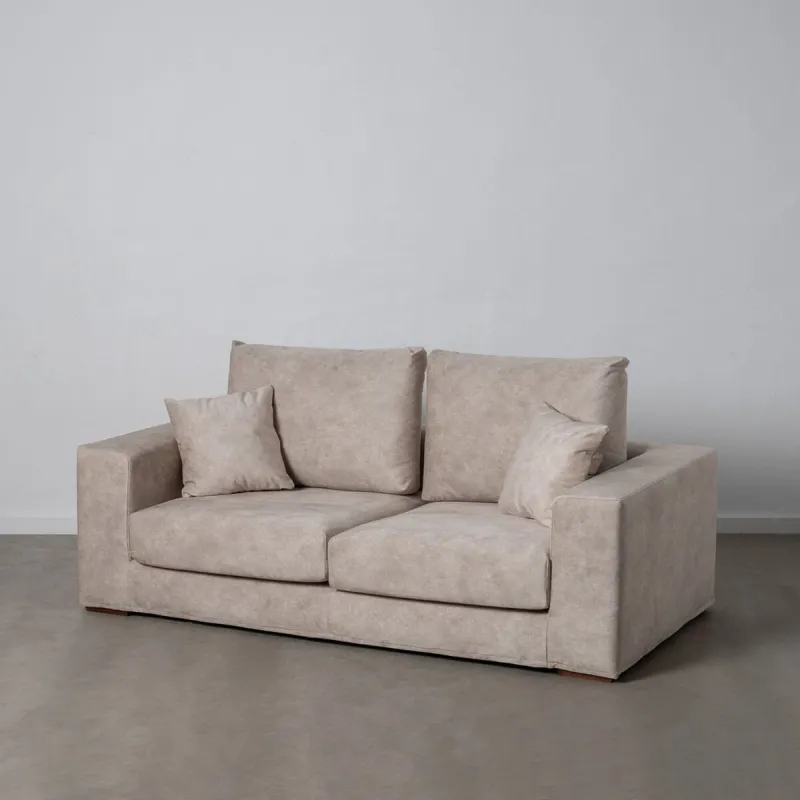 Sohva Beige Kuitu mänty Vaahtokumi 206 x 88 x 100 cm