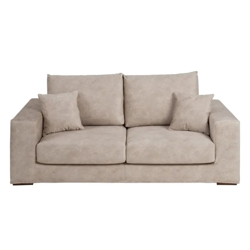Sofa Beige Fibre Pine Foam rubber 206 x 88 x 100 cm