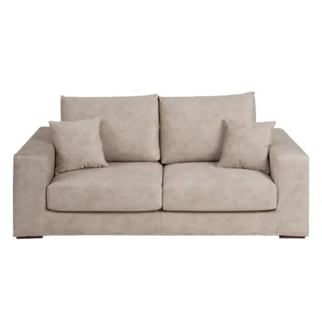Sofa Beige Fibre Pine Foam rubber 206 x 88 x 100 cm