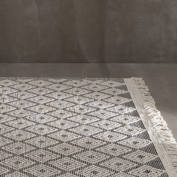 Carpet White Black 160 x 230 x 1 cm