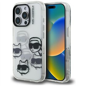 Karl Lagerfeld IML Multi K&C Head Pattern - Case for iPhone 16 Pro (transparent)
