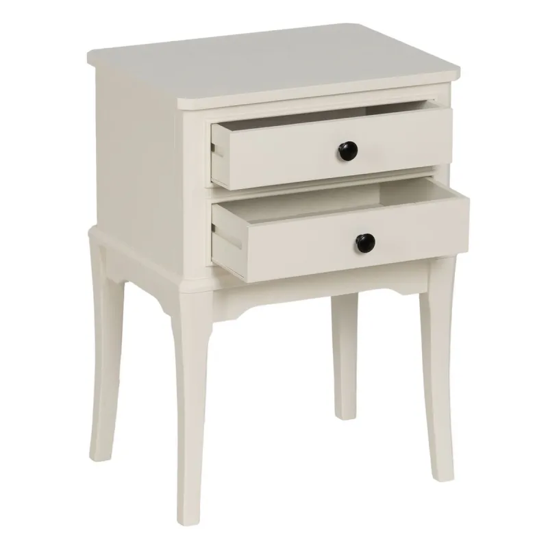 Ночной столик Белый древесина сосны Деревянный MDF 43 X 33 X 60 CM