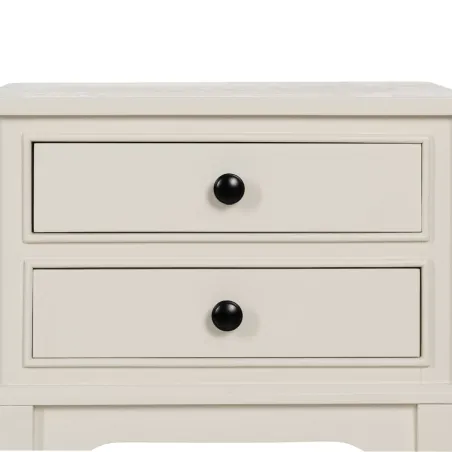 Ночной столик Белый древесина сосны Деревянный MDF 43 X 33 X 60 CM