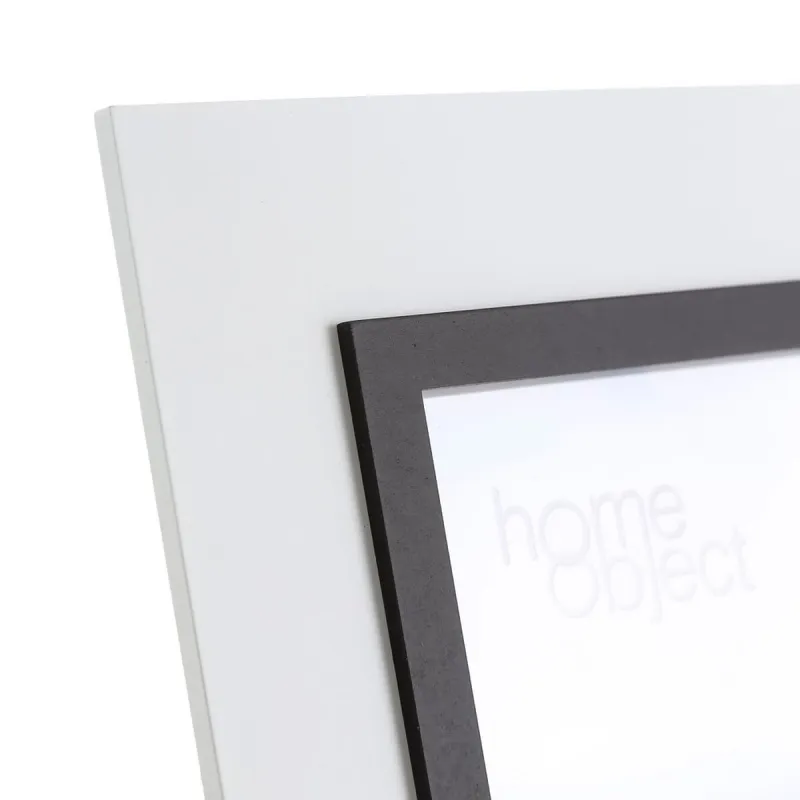 Photo frame White Black Crystal polystyrene 13 x 18 cm 24,5 X 1,5 X 19,5 CM