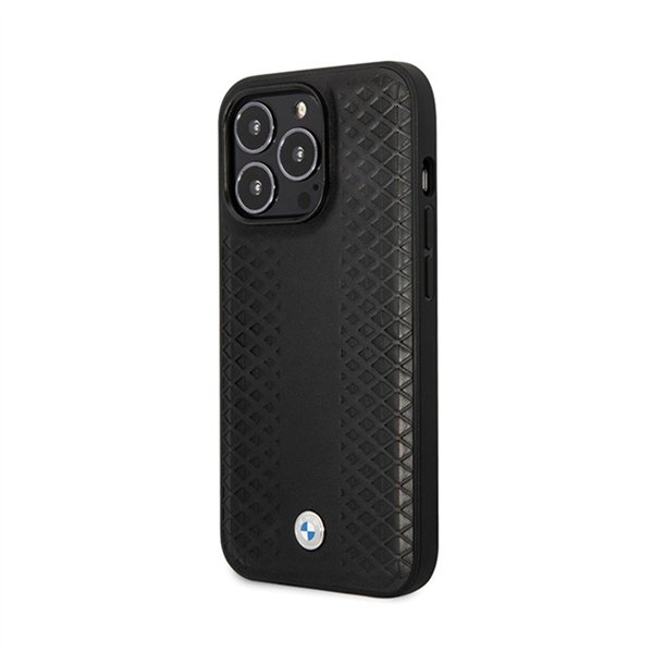 BMW Leather Diamond Pattern - Case for iPhone 14 Pro (Black)