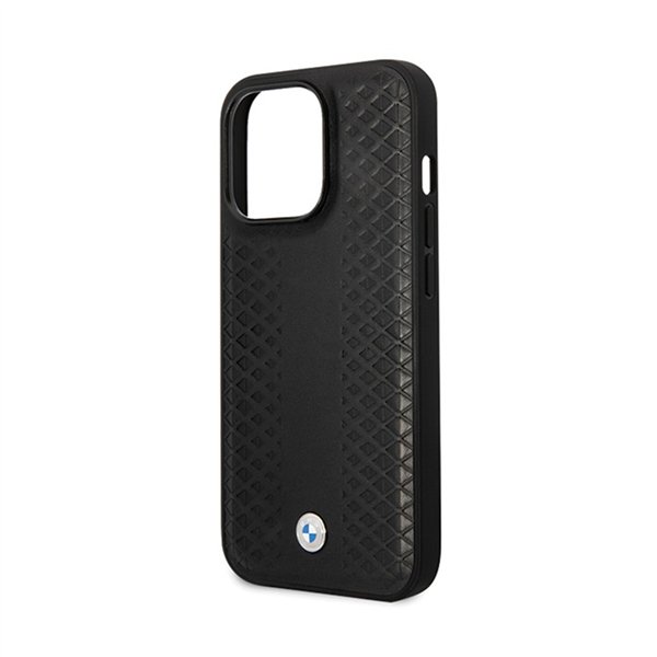 BMW Leather Diamond Pattern - Case for iPhone 14 Pro (Black)