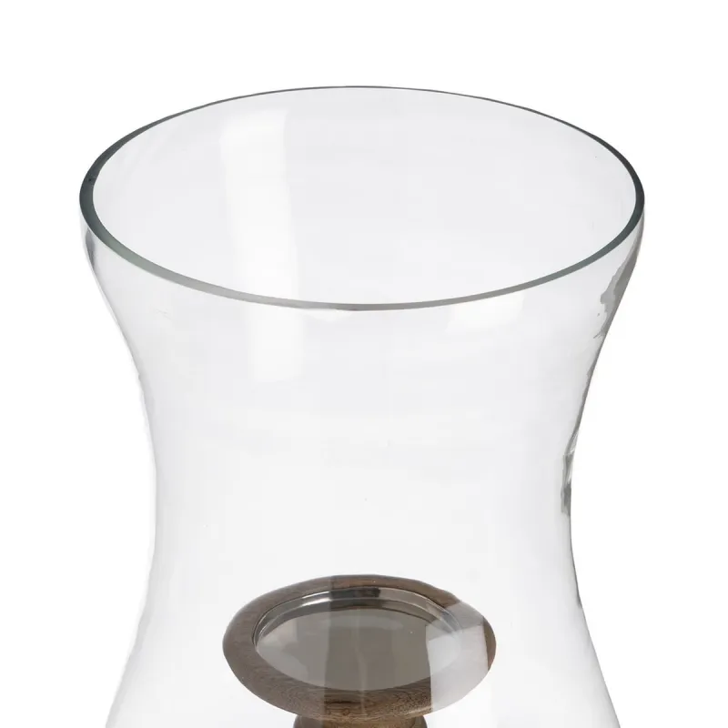 Candleholder Natural Wood Crystal 20 x 20 x 76 cm
