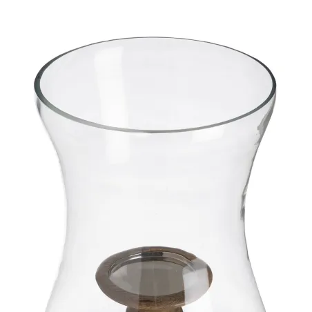 Candleholder Natural Wood Crystal 20 x 20 x 76 cm