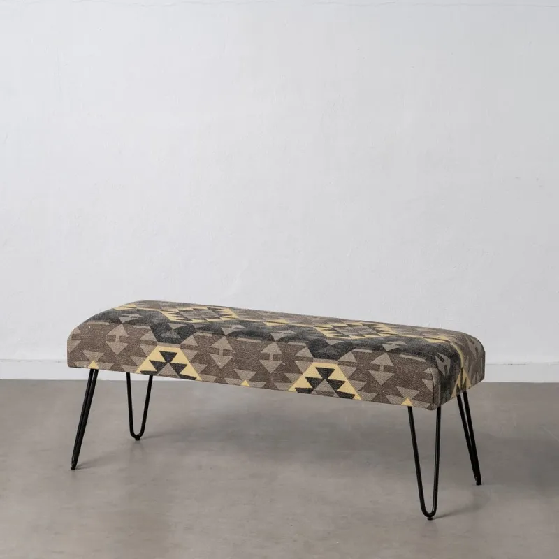 Taburete Melns Pelēkbrūns Dzelzs Sūklis 120 x 41,5 x 48 cm