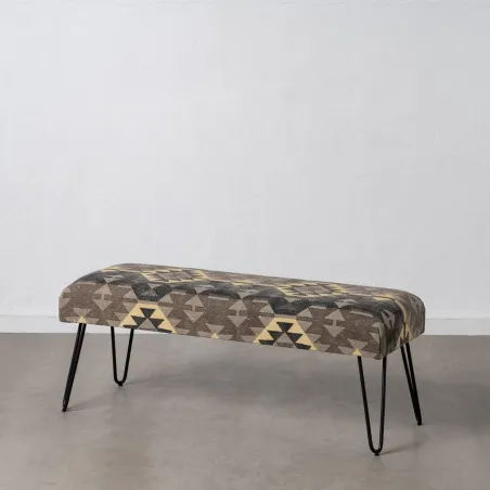 Bench Black Taupe Iron Sponge 120 x 41,5 x 48 cm