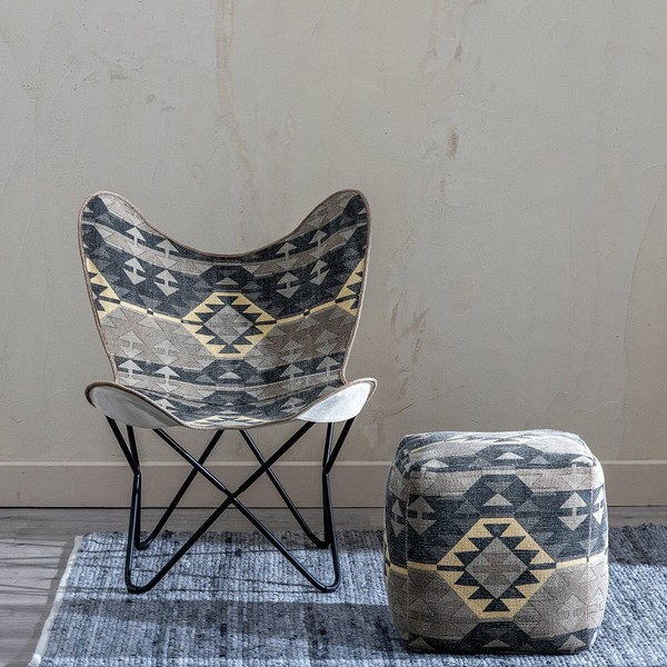 Fotelis Juoda Rusva 45 x 45 x 45 cm