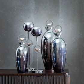 Decorative bottle Silver 18 x 18 x 53 cm Decorative