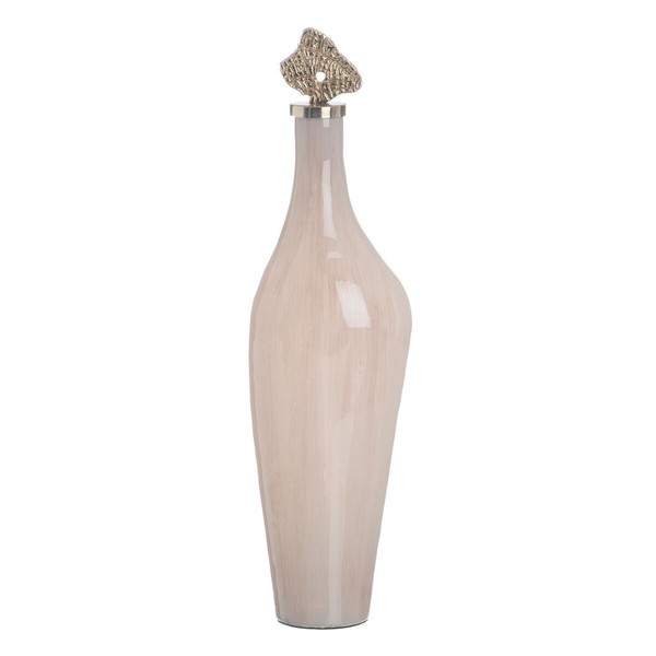 Dekoratīvs pudele Krēmkrāsa Bronza 15 x 12 x 56 cm Dekoratīvie
